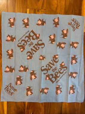 Golf Wang Save the Bees Printed Bandana Scarf - Blue and Brown